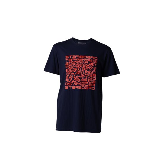 STARBOARD MEN FINGER PRINT TEE - NAVY /FLUO RED - XXL