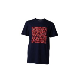 STARBOARD MEN FINGER PRINT TEE - NAVY /FLUO RED - XXL