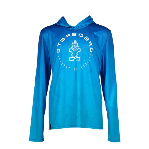 STARBOARD LONG SLEEVE HOODIE WATERSHIRT - BLUE CARBON S