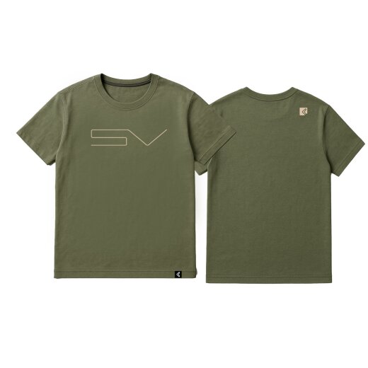 SEVERNE LOGO T DOWN THE LINE OLIVE XL