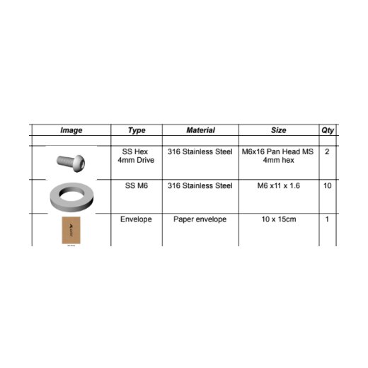 2026 AK FOIL REAR WING SCREWS/WASHERM6X16 TORX